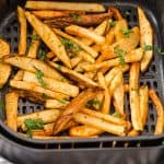 Air Fryer French Fries with parsley to garnish