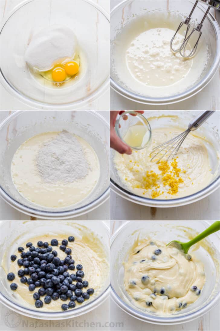 Step by step how to make blueberry muffins