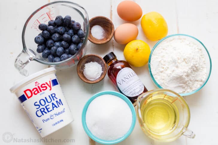 ingredients for blueberry muffin recipe