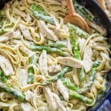 chicken pesto pasta in creamy sauce