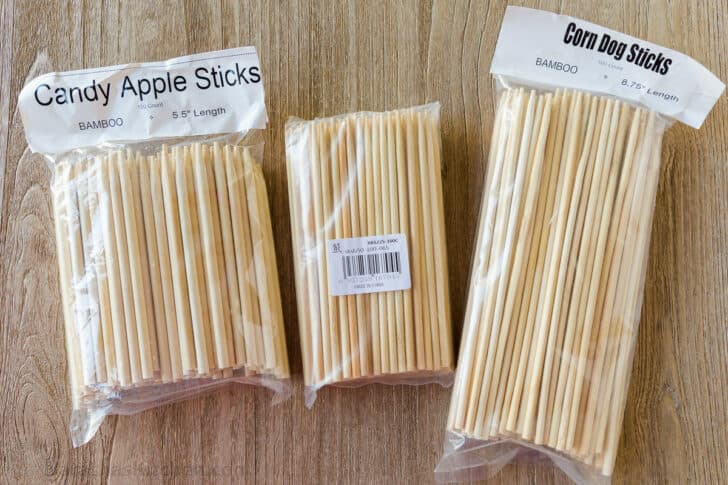 different types of corn dog sticks