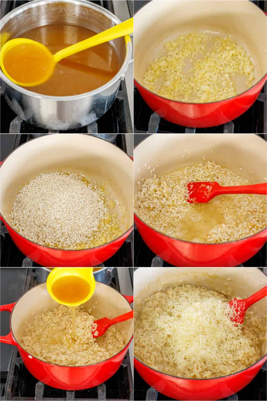 how to make risotto step by step collage