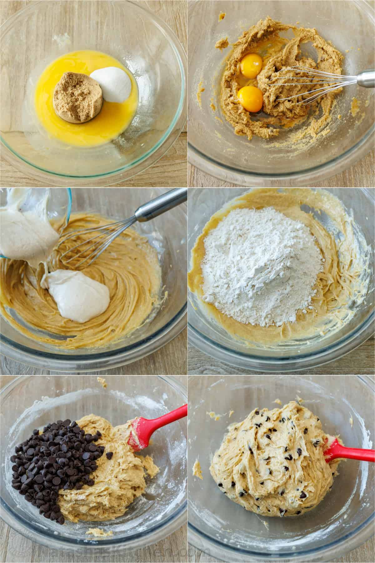 how to make sourdough discard chocolate chip cookies from mixing the dough to folding in the chocolate chips