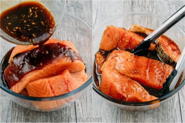 This teriyaki salmon recipe is a winner! Simple ingredients and no lengthy marinating needed. A flaky, juicy and delicious teriyaki glazed salmon recipe.